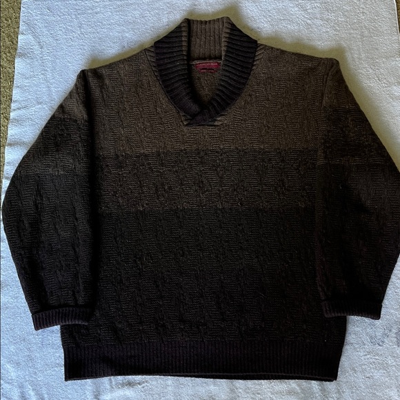 100% Himalayan Yak Shawl Collar Sweater L - Picture 4 of 6